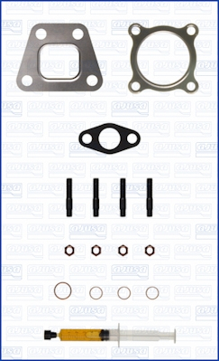 Turbocompresor - Set montaj turbocompresor (cu garnituri) potrivit AUDI 80 B3, 80 B4, 90 B3; SEAT CORDOBA, IBIZA II, TOLEDO I; VW GOLF II, GOLF III, ILTIS, JETTA II, PASSAT B2, PASSAT B3/B4 1.6D/1.9D 12.81-04.99