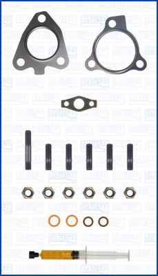 Turbocompresor - Set montaj turbocompresor (cu garnituri) potrivit HYUNDAI IX35, SANTA FÉ II, SANTA FÉ II/SUV; KIA CARNIVAL III, SORENTO II, SORENTO II/SUV, SPORTAGE III 2.0D/2.2D 01.09-