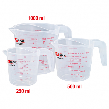 Scule service - Set pahare gradate 3 piese