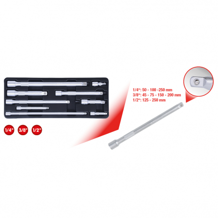 Set prelungitoare 1/4+3/8+1/2 9 piese [3]