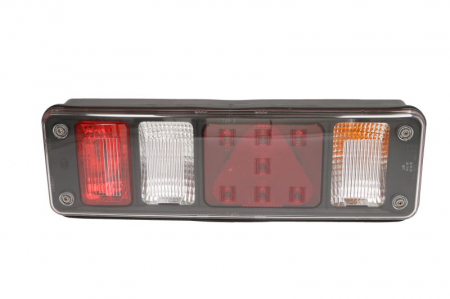 Stopuri - Stop lampa spate dreapta Hibrid (LED/P21W, 24V, cu semnalizator, cu lumina ceata, lumina marsalier, cu lumina stop, lumina parcare, reflector triunghiular, marcaj lateral, conector: 4x SuperSeal 2PIN/