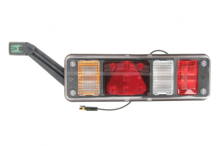Stopuri - Stop lampa spate stanga (LED/P21W, 24V, cu semnalizator, cu lumina ceata, lumina marsalier, cu lumina stop, lumina parcare, reflector triunghiular, marcaj lateral, conector: 4x SuperSeal 2PIN/AMP DIN 