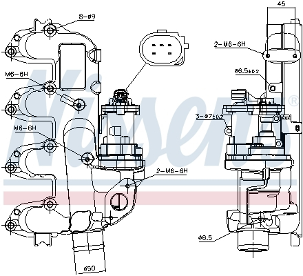 Supapa EGR - Supa EGR potrivit FORD C-MAX, FOCUS II, GALAXY II, MONDEO IV, S-MAX, TOURNEO CONNECT, TRANSIT CONNECT 1.8D 06.02-06.15