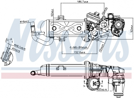 Supapa EGR - Supapa EGR (modul cu radiator) potrivit ABARTH 124 SPIDER; AUDI A3, Q3, TT; SEAT ALHAMBRA, ALTEA, ALTEA XL, IBIZA IV, IBIZA IV SC, IBIZA IV ST, LEON; SKODA OCTAVIA II, RAPID 1.4-2.0D 05.03-