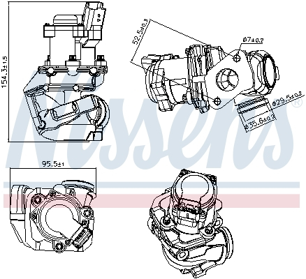 Supapa EGR - Supapa EGR potrivit CITROEN C1, C2, C2 ENTERPRISE, C3 I, C3 II, C3 PLURIEL, NEMO, NEMO/MINIVAN; FORD FIESTA V, FIESTA VI, FUSION; MAZDA 2; PEUGEOT 1007, 107, 206, 206+, 207 1.4D/1.6D 09.01-