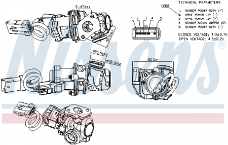Supapa EGR - Supapa EGR potrivit FORD FOCUS C-MAX, FOCUS II 1.6D 10.03-09.12