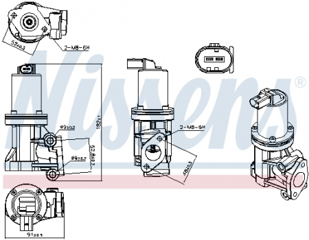 Supapa EGR - Supapa EGR potrivit HYUNDAI ACCENT III, GETZ, I10 I, I30; KIA CEE'D, PICANTO, PRO CEE'D, RIO II 1.1D/1.5D/1.6D 03.03-
