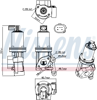 Supapa EGR - Supapa EGR potrivit HYUNDAI ACCENT IV, ELANTRA IV, ELANTRA V, I20 I, I20 II, I30, IX20; KIA CARENS III, CEE'D, CERATO I, PRO CEE'D, RIO III, SOUL I, SOUL II, VENGA 1.4D/1.6D 06.05-