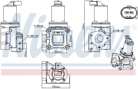 Supapa EGR - Supapa EGR potrivit HYUNDAI H-1, H-1 / STAREX, H-1 CARGO, H-1 TRAVEL 2.5D 07.01-