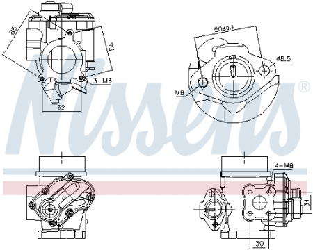 Piese Auto - Supapa EGR potrivit NISSAN INTERSTAR, PRIMASTAR; OPEL MOVANO A, VIVARO A; RENAULT ESPACE IV, MASTER II, TRAFIC II, VEL SATIS 2.2D/2.5D 03.01-