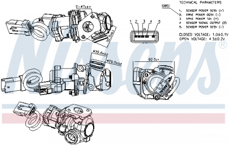 Supapa EGR - Supapa EGR potrivit VOLVO C30, S40 II, V50; FORD FOCUS C-MAX, FOCUS II 1.6D 10.03-12.12