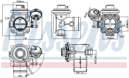 Supapa EGR - Supapa EGR potrivit VW LT 28-35 II, LT 28-46 II 2.5D 05.96-07.06
