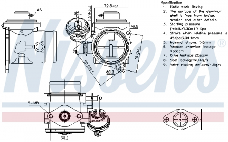 Supapa EGR - Supapa EGR potrivit VW TRANSPORTER IV 2.5D 09.95-04.03