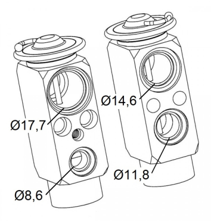 Elemente sistem climatizare - Supapa expansiune clima Ford / Seat / VW 86-90 Escort IV / Escorta V / VI 90 - / Fiesta III, 89-95 / Galaxy I, 95-00 / Galaxy II 00 -