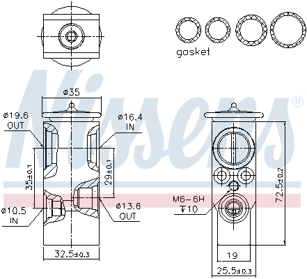 Elemente sistem climatizare - Supapa expansiune clima potrivit MERCEDES GL (X164), M (W164), R (W251, V251) 3.0-6.2 02.05-12.14