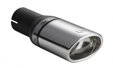 Sistem evacuare - Teava evacuare sport esapament rotund otel inoxidabil oval 95x65mm, lungime element decorativ 120mm diametru montaj 50mm