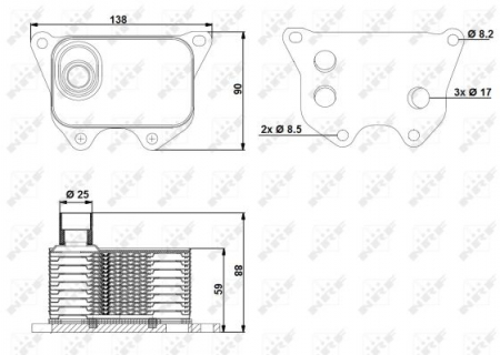 Radiator ulei - Termoflot radiator ulei (110x70x65) AUDI A3, A4, A4 ALLROAD, A5, A6, A8, Q3, Q5, TT; SEAT ALHAMBRA, ALTEA, ALTEA XL, EXEO, EXEO ST, LEON, TOLEDO III; SKODA OCTAVIA II, SUPERB II, YETI; VW AMAROK 1.8-2