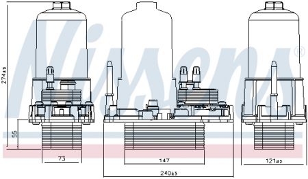 Radiator ulei - Termoflot radiator ulei (147x73x55) CITROEN C5 III, C6; JAGUAR S-tip, XF, XJ; LAND ROVER DISCOVERY III, DISCOVERY IV, RANGE ROVER SPORT; PEUGEOT 407, 407 SW, 607 2.7D dupa 2004