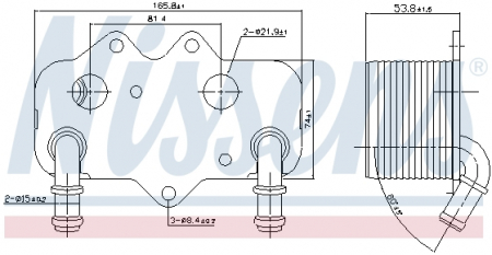 Radiator ulei - Termoflot radiator ulei (165,8x74x53,8) OPEL ASTRA G, SIGNUM, SINTRA, VECTRA B, VECTRA C, VECTRA C GTS, ZAFIRA A; SAAB 9-3, 9-5 2.0D/2.2D intre 1996-2015