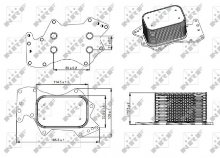 Radiator ulei - Termoflot radiator ulei (automatic/manual) AUDI A4, A4 ALLROAD, A5, A6, A6 ALLROAD, Q5, Q7; VW PHAETON, TOUAREG 2.7D/3.0D intre 2004-2018