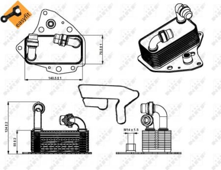 Radiator ulei - Termoflot radiator ulei (automatic/manual, cu garnitura) CHRYSLER DELTA; OPEL ASTRA J, ASTRA J GTC, CASCADA, COMBO, COMBO / TOUR, INSIGNIA A, INSIGNIA A COUNTRY, ZAFIRA C; SAAB 9-5; SUZUKI SX4 2.0D du