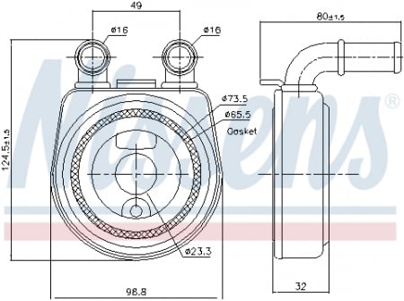 Radiator ulei - Termoflot radiator ulei (automatic/manual; cu garnitura) CITROEN BERLINGO, XSARA; PEUGEOT 206, 306, PARTNER, PARTNERSPACE 1.9D/2.0 intre 1996-2015