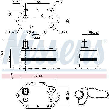 Radiator ulei - Termoflot radiator ulei BMW Seria 3 (E46), 3 (E90), 3 (E91), 3 (E92), 3 (E93), 5 (E60), 5 (E61), 6 (E63), 6 (E64), 7 (E65, E66, E67), X3 (E83), X5 (E53), X5 (E70), X6 (E71, E72) 2.5D/3.0D intre 2002-2