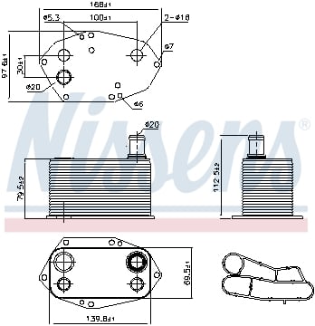 Radiator ulei - Termoflot radiator ulei BMW Seria 3 (E46), 5 (E39), 7 (E38), X5 (E53) 2.5D/3.0D intre 1998-2005