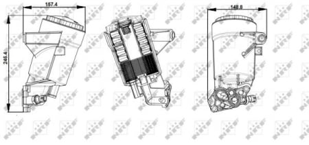 Radiator ulei - Termoflot radiator ulei (cu capac filtru ulei) RENAULT ESPACE III, MASTER II, TRAFIC II 2.2D/2.5D dupa 2000