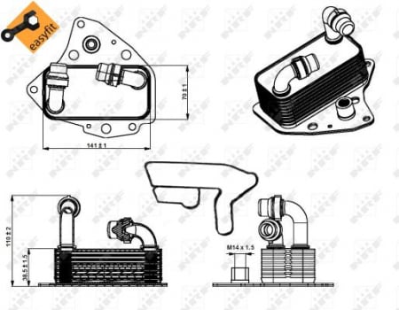 Radiator ulei - Termoflot radiator ulei (cu garnitura) ALFA ROMEO MITO; CHRYSLER DELTA; FIAT BRAVO II, DOBLO, GRANDE PUNTO, LINEA, PUNTO EVO; LANCIA DELTA III; OPEL COMBO, COMBO / TOUR 1.6D dupa 2007