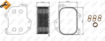 Radiator ulei - Termoflot radiator ulei (cu garnitura) AUDI A1, A3, Q2, Q3, TT; SEAT ALHAMBRA, ARONA, ATECA, IBIZA V, LEON, LEON SC, LEON ST, TARRACO, TOLEDO IV; SKODA KAMIQ, KAROQ, KODIAQ, OCTAVIA III, RAPID 1.6D/2.