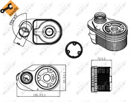 Radiator ulei - Termoflot radiator ulei (cu garnitura) FIAT DUCATO 2.3D dupa 2006