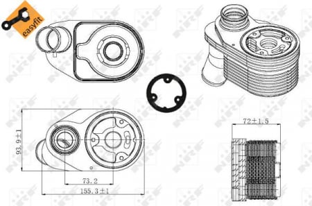 Radiator ulei - Termoflot radiator ulei (cu garnitura) IVECO DAILY III, DAILY IV, DAILY V, DAILY VI 2.3D/Electric dupa 2002