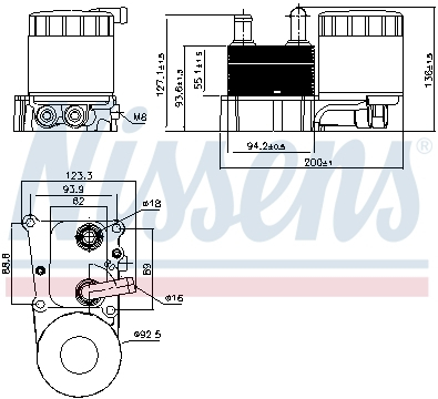 Radiator ulei - Termoflot radiator ulei (manual, cu capac filtru ulei) FORD C-MAX, FIESTA, FIESTA IV, FOCUS, FOCUS C-MAX, FOCUS II, GALAXY, MONDEO IV, S-MAX, TOURNEO CONNECT, TRANSIT CONNECT 1.8D intre 1998-2015