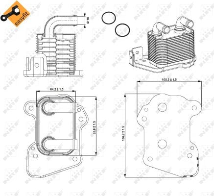 Radiator ulei - Termoflot radiator ulei (manual, cu garnitura) OPEL ASTRA H, ASTRA H GTC 1.7D intre 2004-2010