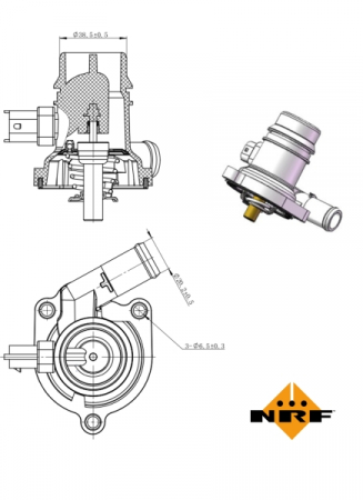 Termostat - Termostat sistem racire (103°C, in carcasa) potrivit BUICK ENCORE; CHEVROLET AVEO, CRUZE, ORLANDO, TRAX; OPEL ADAM, ASTRA J, ASTRA J GTC, CASCADA, CORSA D, CORSA E, INSIGNIA A 1.0-1.8 05.09-