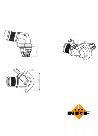 Termostat - Termostat sistem racire (103°C, in carcasa) potrivit CITROEN C2, C3 I, C3 II, NEMO, NEMO/MINIVAN; FIAT FIORINO, FIORINO/MINIVAN, QUBO; PEUGEOT 1007, 207, BIPPER TEPEE 1.1/1.4/1.4CNG 02.02-