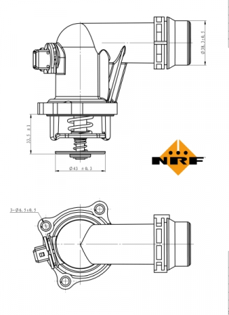 Termostat sistem racire (105°C, in carcasa) potrivit BMW Seria 3 (E36), 3 (E46), 5 (E60), Z3 (E36) 1.6/1.9/2.0 12.97-02.10 [4]