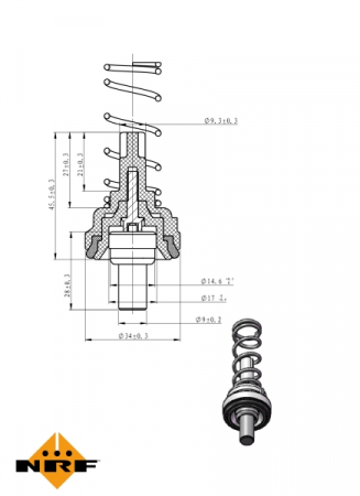 Termostat - Termostat sistem racire (105°C) potrivit VW GOLF PLUS V, GOLF V, POLO 1.4 02.02-11.06
