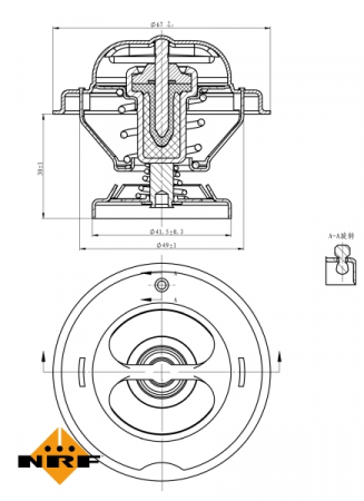 Termostat sistem racire (75°C) potrivit MERCEDES 124 (W124), 124 T-MODEL (S124), 190 (W201), C (W202), C T-MODEL (S202), E (W124), E (W210), E T-MODEL (S124), E T-MODEL (S210) 2.0D-3.4D 08.83- [4]
