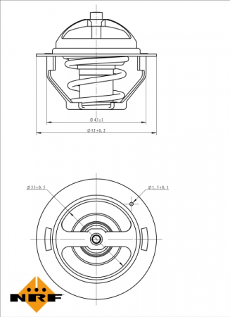 Termostat - Termostat sistem racire (95°C) potrivit RENAULT CLIO III, FLUENCE, KOLEOS I, LAGUNA III, MEGANE, MEGANE III 2.0/2.0ALK/2.5 09.06-
