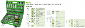 Trusă tubulare hexagonale 108 piese [4]