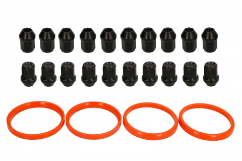 Accesorii montaj - Trusa montaj janta aliaj (D 72x63,4; negru N M12x1,5 K19 CLOSED; 1 kit / 4 roti - B/N cantitate 20)
