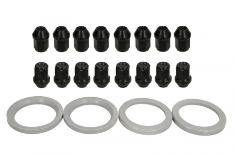 Anvelope si Jante - Trusa montaj janta aliaj (M 72x54,1; negru N M12x1,5 K19 CLOSED; 1 kit / 4 roti - B/N cantitate 16)