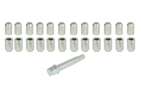 Accesorii montaj - Trusa montaj janta aliaj (NUT-KIT; N STAR M12x1,25 + STAR TOOL LONG K19/21; 1 kit / 4 roti - B/N cantitate 24)