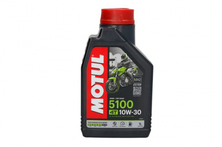 Ulei Lichide tehnice - Ulei moto 4T MOTUL 5100 SAE 10W30 1l SM JASO MA-2 Semi-sintetic imbogatit cu esteri