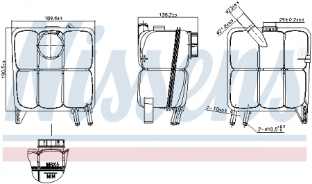 Vas expansiune - Vas expansiune cu capac potrivit VOLVO C30, C70 II, S40 II, V50; FORD C-MAX, FOCUS C-MAX, FOCUS II, KUGA I 10.03-06.13