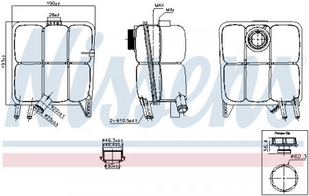 Vas expansiune - Vas expansiune cu capac potrivit VOLVO C30; FORD C-MAX, FOCUS C-MAX, FOCUS II, KUGA I, MONDEO IV; MAZDA 3 10.03-01.15