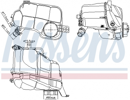 Vas expansiune - Vas expansiune cu senzor nivel potrivit VOLVO S60 II, S80 II, V60 I, V70 III 09.09-12.16