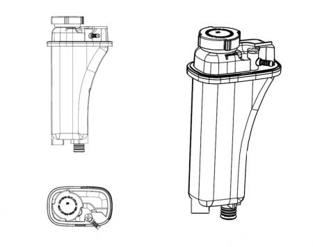 Vas expansiune - Vas expansiune racire cu capac potrivit BMW Seria 3 (E30), 3 (E36), 5 (E39), 7 (E38), Z3 (E36) 09.90-06.03